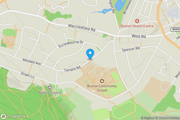 Map location for Temple Road, Buxton, Derbyshire, SK17 9BA