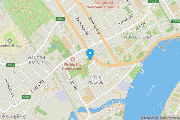 Map location for 9D Tadema Road, London, SW10 0NU