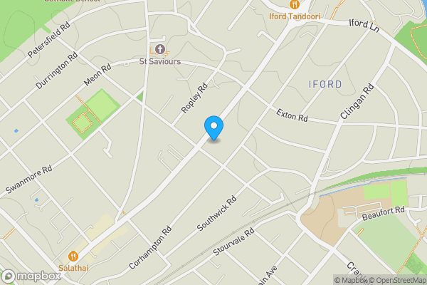 Map location for 1247A Christchurch Road, Bournemouth, Dorset, BH7 6BP