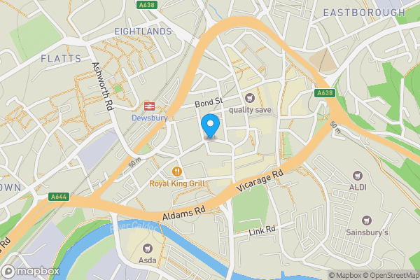 Map location for 47-51 Daisy Hill, Dewsbury, West Yorkshire, WF13 1BE