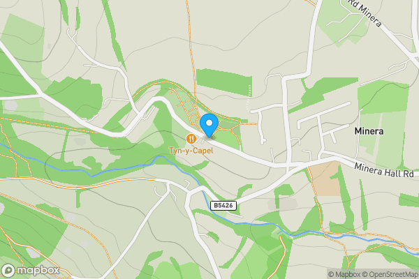 Map location for Church Road, Minera