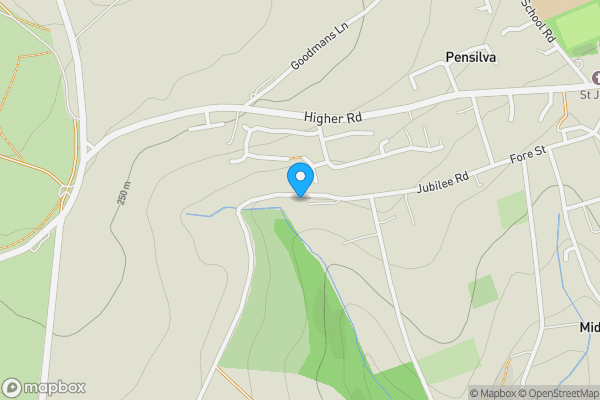 Map location for Pendennis House, Jubilee Road, Pensilva, PL14 5QL