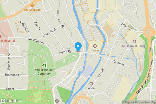 Map location for Castle Road Kidderminster, DY11