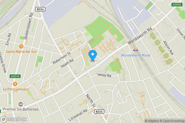 Map location for Flat 8, 1a St. Rule Street, Battersea, London, SW8 3EH