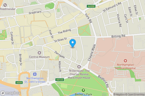 Map location for Flat 1, 30 Hazelwood Road, Northampton, Northamptonshire, NN1 1LN