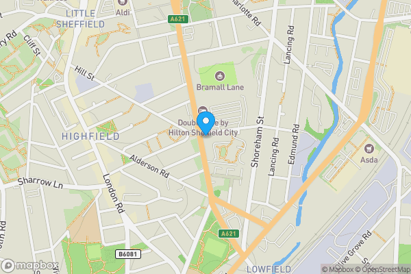 Map location for Apartment 79, 323 Bramall Lane, Sheffield, South Yorkshire, S2 4RR