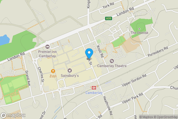 Map location for High Street, CAMBERLEY, Surrey, GU15 3RB