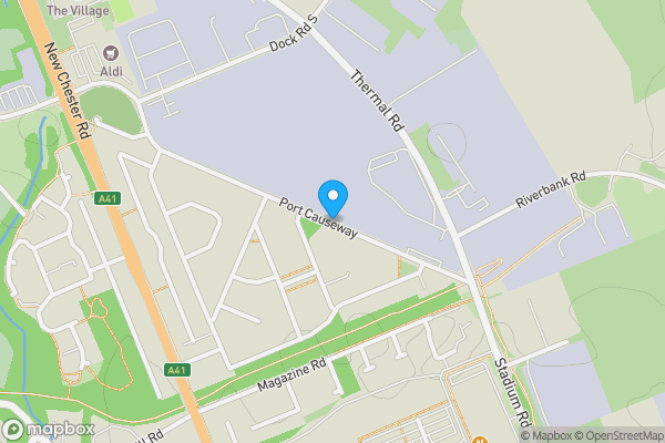 Map location for Land to the rear of Port Causeway, Wirral, Merseyside, CH62 4TB