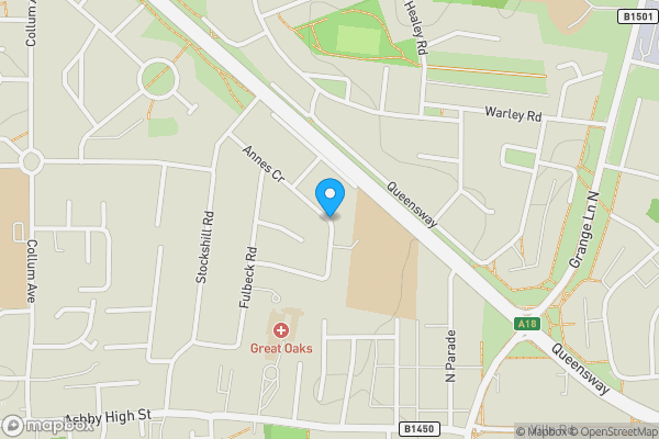 Map location for Annes Crescent, SCUNTHORPE, South Humberside, DN16 2LP