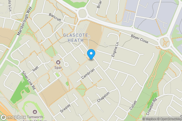 Map location for 110 Cambrian, Tamworth, Staffordshire, B77 2EF