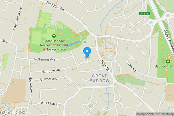 Map location for Land at The Dell, Great Baddow, Chelmsford, Essex, CM2 7JY