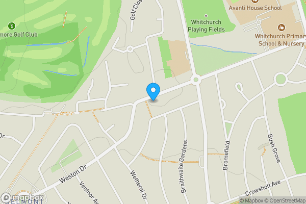 Map location for 121 Wemborough Road, Stanmore, Middlesex, HA7 2ED