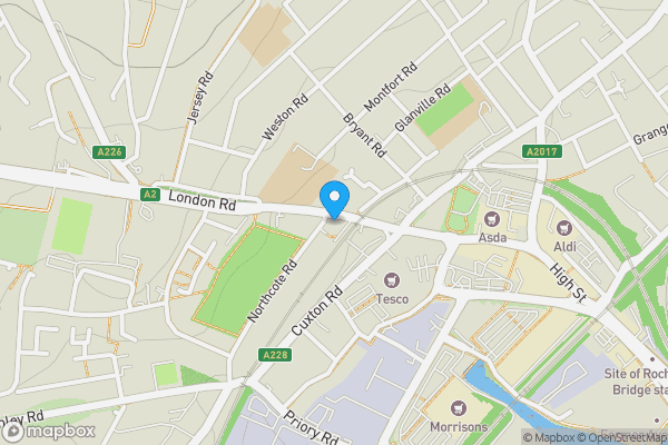 Map location for Flat 3 13 London Road, Rochester, Kent, ME2 3JA