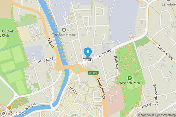 Map location for Marmion House Hotel, 11, 17 & 19 Lynn Road, Wisbech, Norfolk PE13 3DD