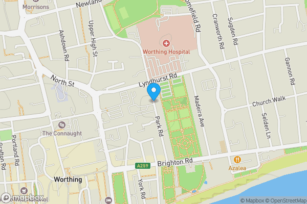 Map location for Park Road, Worthing, West Sussex, BN11 2AN