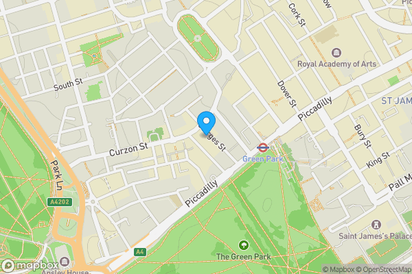Map location for 33 Clarges Street Mayfair London W1J 7EE