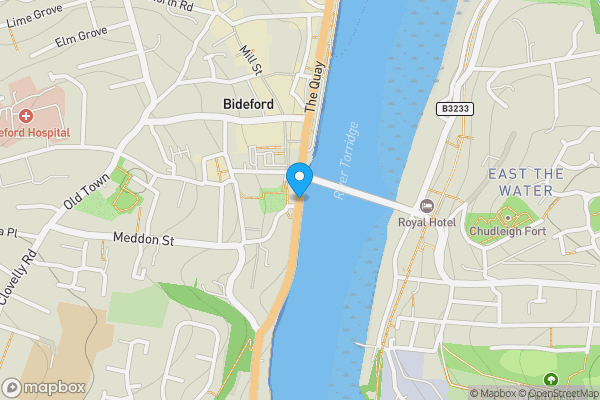 Map location for Flat 8, Tantons Court, New Road, Bideford, Devon, EX39 2HR