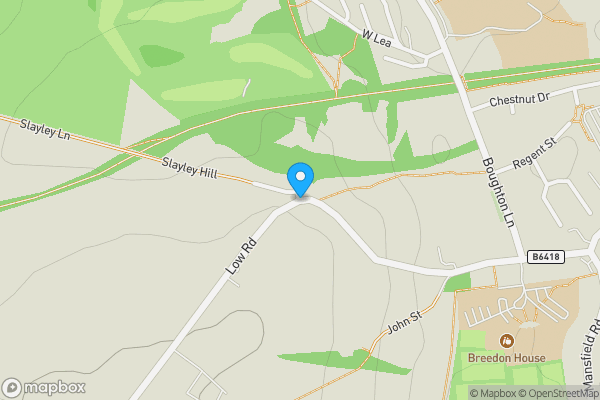 Map location for Land off, Low Road, Clowne, Derbyshire, S43 4LF