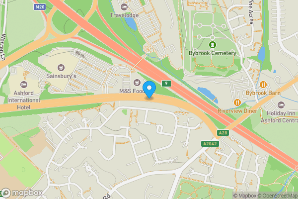 Map location for Land on the South Side of Simone Weil Avenue Ashford, Kent, TN24 8QR