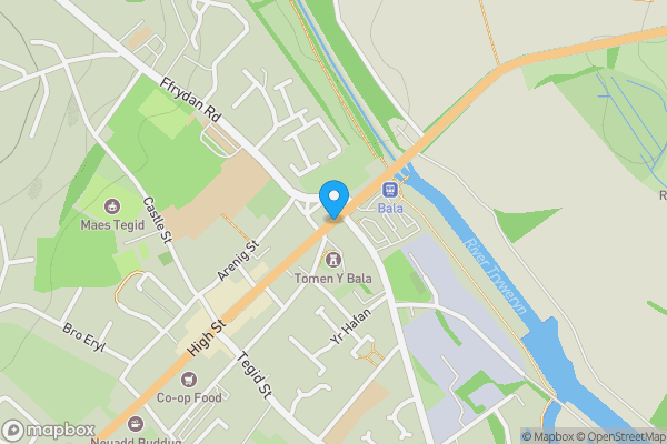 Map location for Station Road, Bala, Gwynedd, LL23 7NG