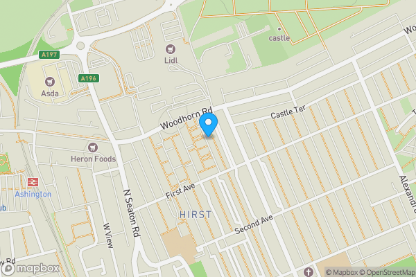 Map location for 21 Chestnut Street, Ashington, Northumberland, NE63 0BW