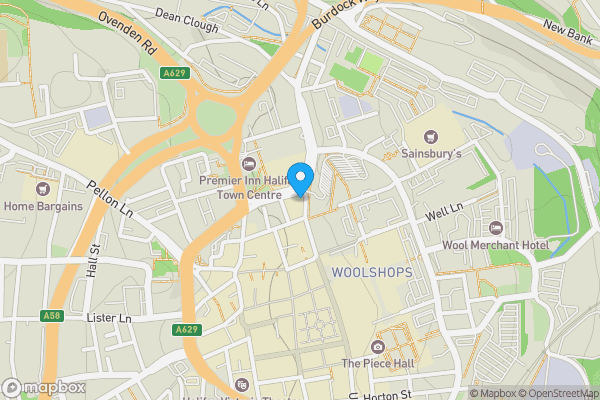 Map location for Apartment 4 Calder Court, Town Hall Street East, Halifax, West Yorkshire, HX1 1UU