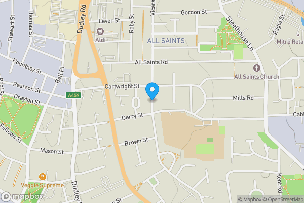 Map location for Vicarage Road, Wolverhampton, West Midlands, WV2 1ET