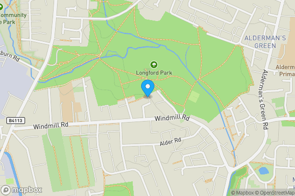 Map location for 17 Tivey Court Road, Longford, Coventry, West Midlands CV6 7EX