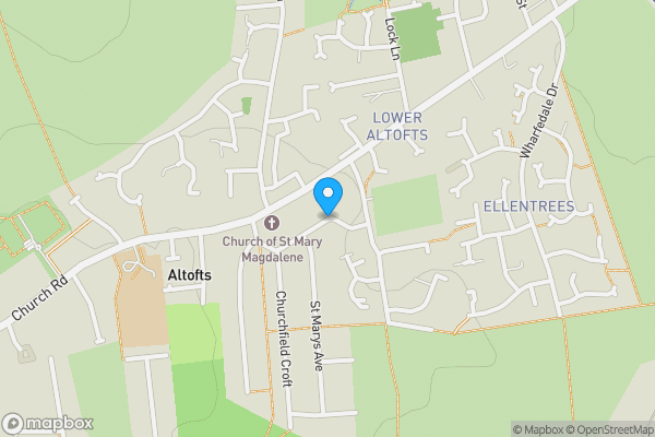 Map location for Priory Close, NORMANTON, West Yorkshire, WF6 2PT