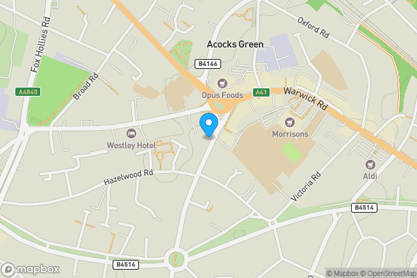 Map location for 26 Shirley Road, Acocks Green, Birmingham, West Midlands, B27 7XH