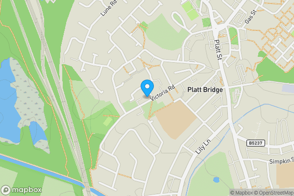 Map location for 52 Victoria Road, Platt Bridge, Wigan, WN2 5DN