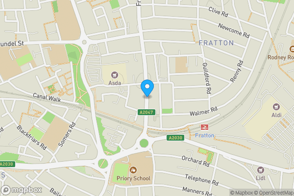 Map location for Fratton Road, PORTSMOUTH, Hampshire, PO1 5BX