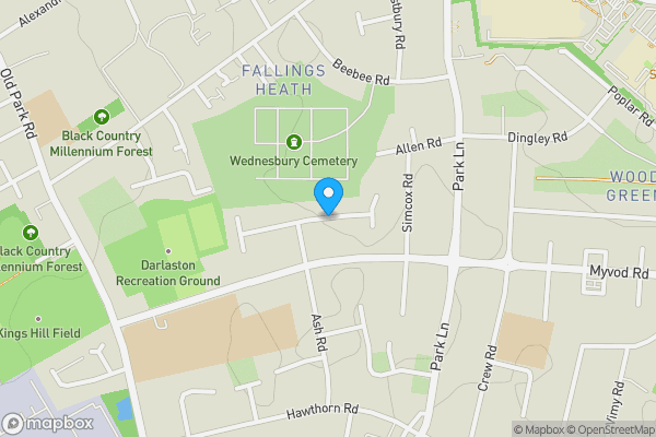 Map location for Beech Road, Wednesbury, West Midlands, WS10 9NS