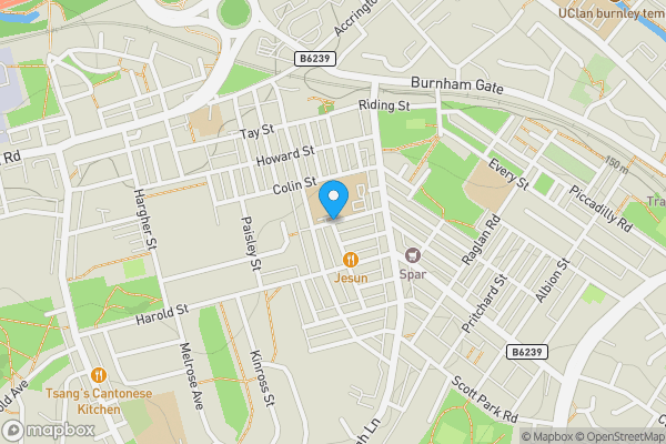 Map location for Swindon Street, BURNLEY, Lancashire, BB11 4PF