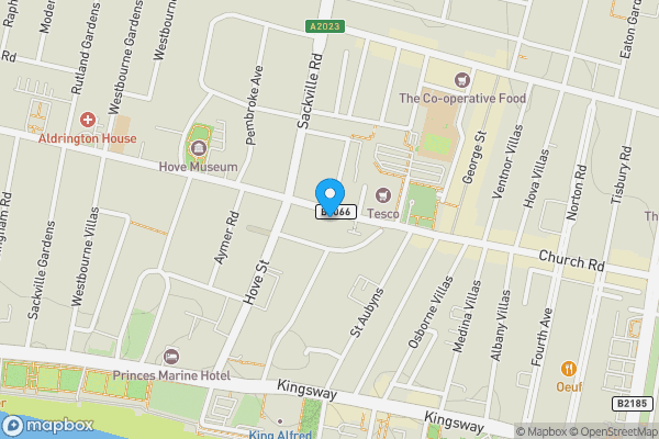 Map location for Flat 6, 192 Church Road, Hove, BN3 2DJ