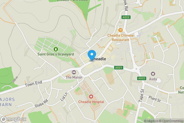 Map location for Former Royal Oak, High Street, Cheadle ST10 1AN