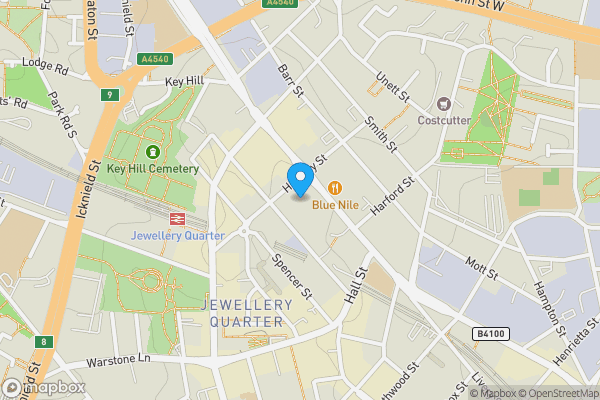 Map location for Apartment 77 New Hampton Lofts, 99 Branston Street, Birmingham, West Midlands, B18 6BG