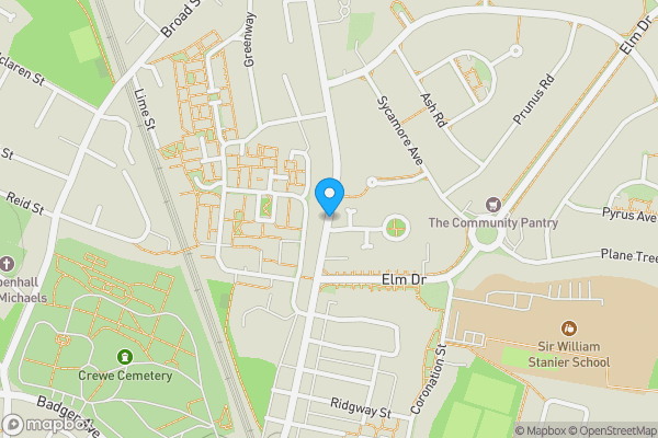 Map location for Middlewich Street, Crewe