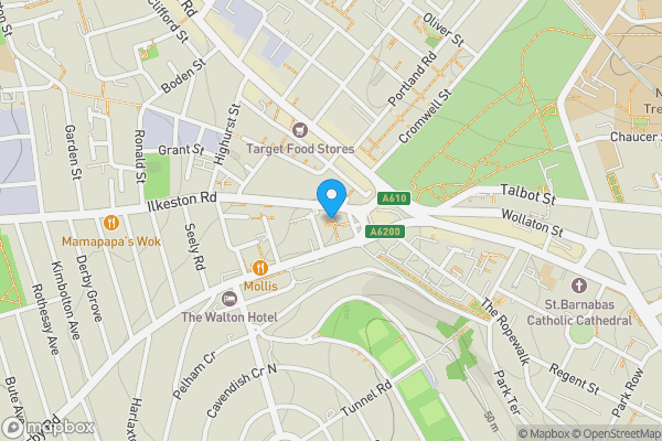 Map location for Apartment 38 Park West, Nottingham, Nottinghamshire, NG7 1LU