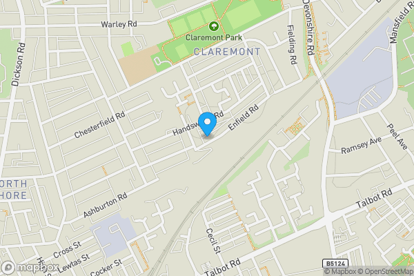 Map location for 6 Enfield Road, Blackpool, Lancashire, FY1 2RB