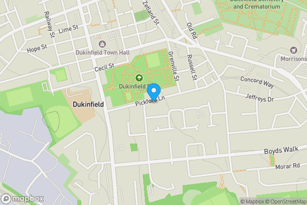 Map location for 105 Pickford Lane, Dukinfield, Greater Manchester, SK16 4TG