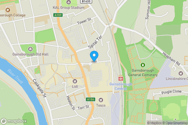 Map location for Spring Gardens, GAINSBOROUGH, Lincolnshire, DN21 2AY