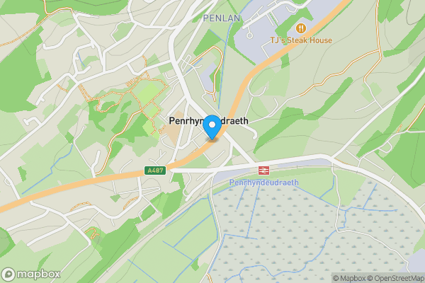 Map location for Church Street, Penrhyndeudraeth, Gwynedd, LL48 6AB