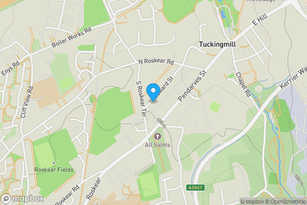 Map location for 12 Edward Street, Tuckingmill, Camborne, TR14 8PA