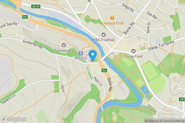 Map location for Former Bank Premises, 8 Snitterton Road, Matlock, Derbyshire DE4 3LZ