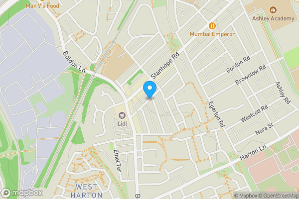 Map location for Stoddart Street, SOUTH SHIELDS, Tyne and Wear, NE34 0JS