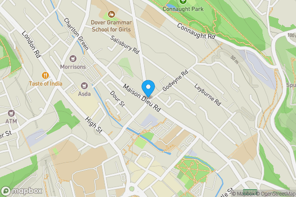 Map location for Park Avenue, DOVER, Kent, CT16 1ES