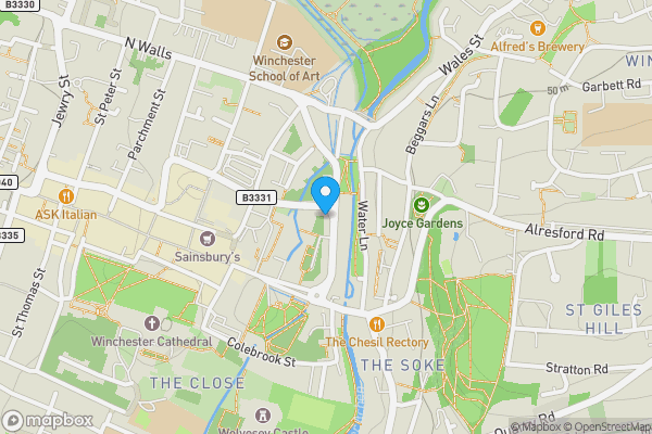 Map location for 27 Eastgate Street, Winchester, Hampshire, SO23 8EB