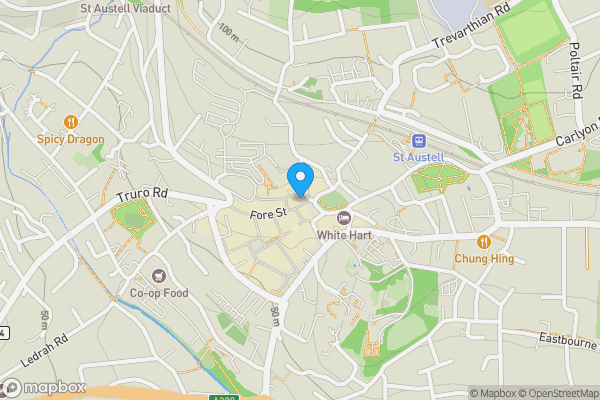 Map location for 4 Fore Street, St. Austell, Cornwall, PL25 5EN