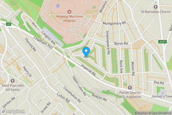 Map location for St. Johns Road, GILLINGHAM, Kent, ME7 5QE